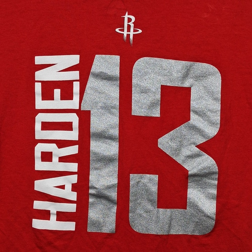 HOUSTON ROCKETS  Majestic #13 HARDEN Short Sleeves Crew Neck Color‎ Red - Picture 12 of 13